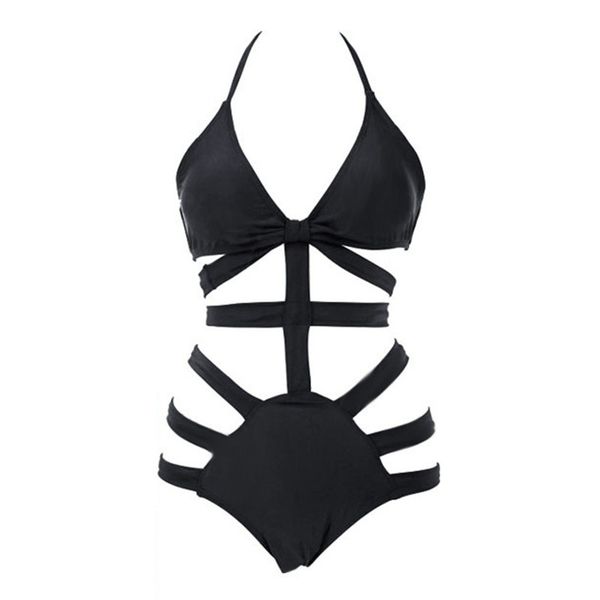 women one piece swimwear hollow out black swimsuit monokini bandeau swimwear one piece bathing suit trikini, White;black
women one piece swimwear hollow out black swimsuit monokini bandeau swimwear one piece bathing suit trikini, White;black