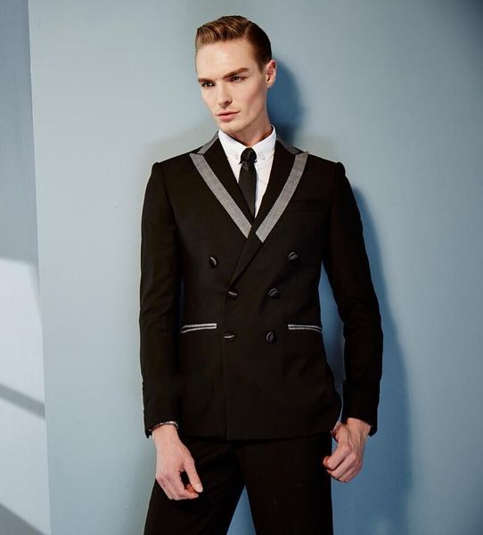 new arrival peaked lapel double breasted black groom tuxedos groomsmen men formal suits business prom suit (jacket+pants+tie)no:68, Black;gray
new arrival peaked lapel double breasted black groom tuxedos groomsmen men formal suits business prom suit (jacket+pants+tie)no:68, Black;gray