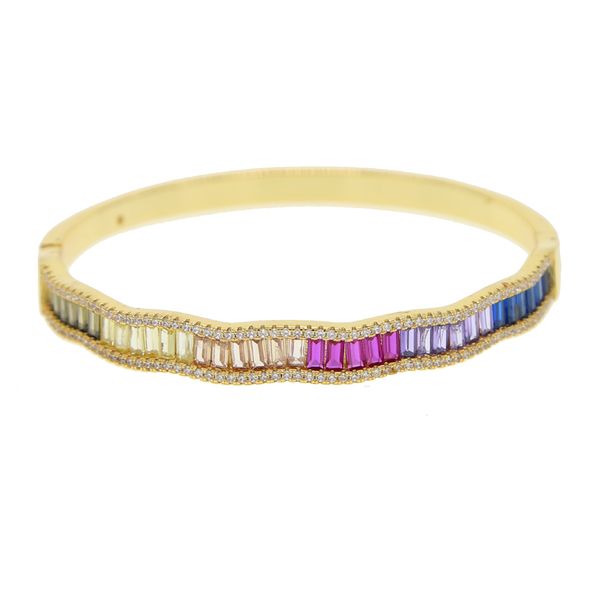rainbow cz gold plated bangle for women trendy fashion jewelry micro pave baguette colorful cz luxury rainbow jewelry, Golden;silver
rainbow cz gold plated bangle for women trendy fashion jewelry micro pave baguette colorful cz luxury rainbow jewelry, Golden;silver