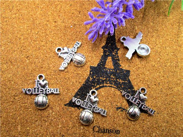 60pcs- i love volleyball charms, antique silver volleyball charm pendants, jewelry making 20x21mm, Bronze;silver
60pcs- i love volleyball charms, antique silver volleyball charm pendants, jewelry making 20x21mm, Bronze;silver