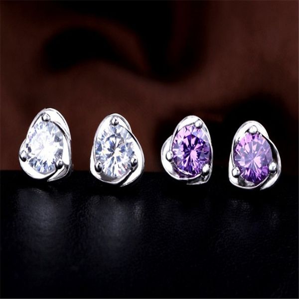 new 30% silver plated white purple zircon stud earrings for women fashion crystal heart ear stud earring xz, Golden;silver
new 30% silver plated white purple zircon stud earrings for women fashion crystal heart ear stud earring xz, Golden;silver