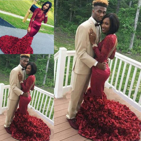 long sleeves burgundy mermaid evening dresses illusion bodice appliques rose flowers backless prom dresses black girls arabic dresses, Black;red
long sleeves burgundy mermaid evening dresses illusion bodice appliques rose flowers backless prom dresses black girls arabic dresses, Black;red