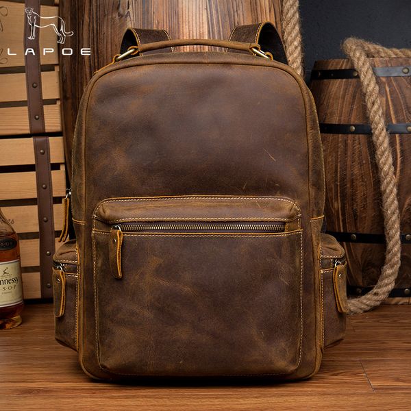 lapoe vintage crazy horse genuine leather backpack bag s escolares para adolescente meninas backpack school women man bag
lapoe vintage crazy horse genuine leather backpack bag s escolares para adolescente meninas backpack school women man bag