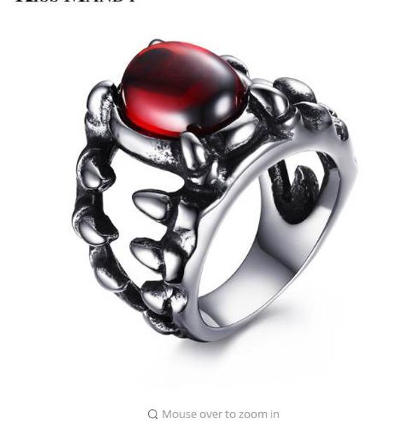 kiss mandy new arrival unique titanium steel ring hip hop punk style with red stone fit for party otr268, Silver
kiss mandy new arrival unique titanium steel ring hip hop punk style with red stone fit for party otr268, Silver