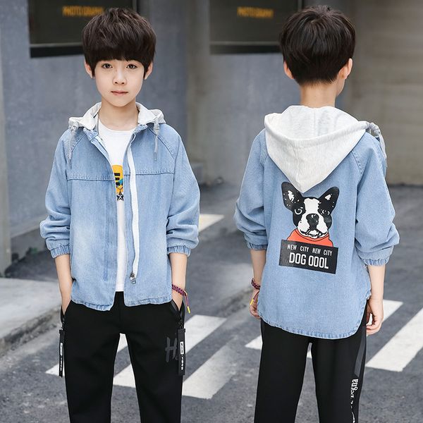 children's garment autumn new pattern korean puppy printing hat cowboy loose coat fashion jacket, Blue;gray
children's garment autumn new pattern korean puppy printing hat cowboy loose coat fashion jacket, Blue;gray
