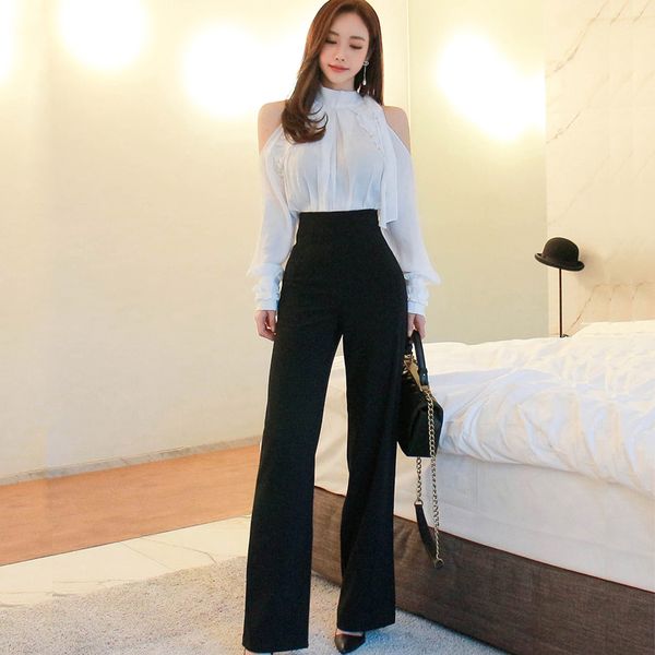 autumn women pants suit 2018 temperament tall waist wide-legged pants off-the-shoulder ladies office work wear clothing, Gray
autumn women pants suit 2018 temperament tall waist wide-legged pants off-the-shoulder ladies office work wear clothing, Gray