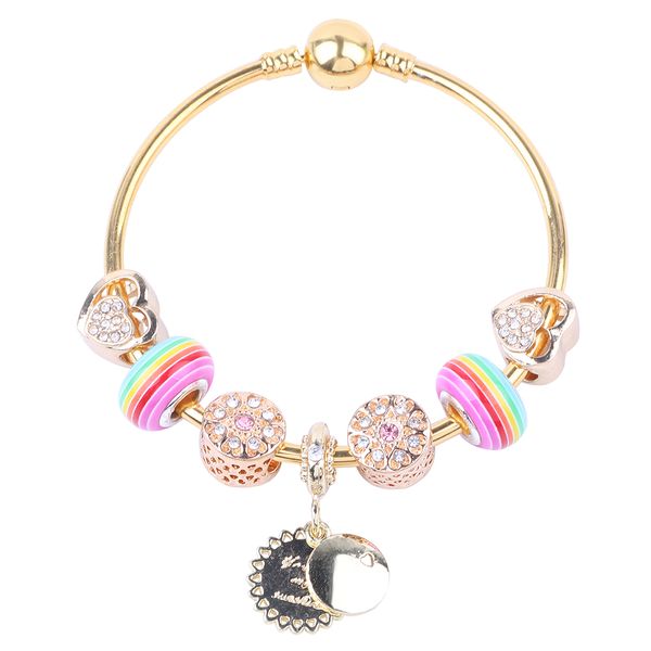 couqcy rainbow glass beads gold bracelet series diy suitable for women bracelet european fashion trend charm gift, Black
couqcy rainbow glass beads gold bracelet series diy suitable for women bracelet european fashion trend charm gift, Black
