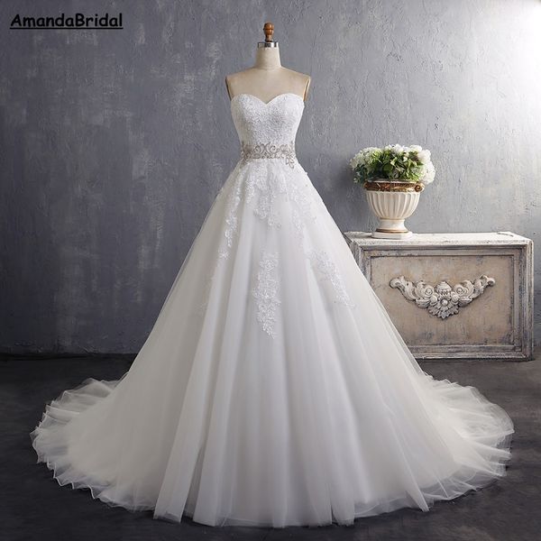 amandabridal sweetheart beads sash bride dress women vintage princess wedding dresses lace ball gown wedding dresses with train turkey, White
amandabridal sweetheart beads sash bride dress women vintage princess wedding dresses lace ball gown wedding dresses with train turkey, White
