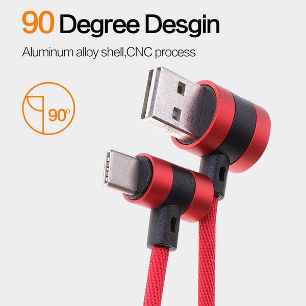 Nylon USB 3.1 iPhone Type C 2A Quick Charging 90 Degree Angle Data Sync Charger Cable
Nylon USB 3.1 iPhone Type C 2A Quick Charging 90 Degree Angle Data Sync Charger Cable