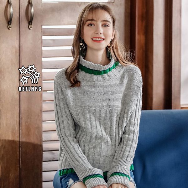 2018 fashion casual ladies blouse round collar knitted sweater winter and spring keep warm women sweaters long sleeve turtle-neck a10, White;black
2018 fashion casual ladies blouse round collar knitted sweater winter and spring keep warm women sweaters long sleeve turtle-neck a10, White;black