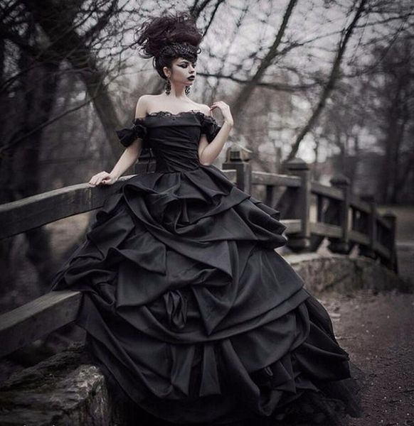 vintage lace tiered ball gown off shoulder backless black wedding dress 2019 princess bridal plus size handmade ruffles gothic high quality, White
vintage lace tiered ball gown off shoulder backless black wedding dress 2019 princess bridal plus size handmade ruffles gothic high quality, White