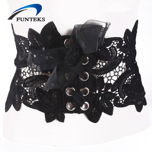 funteks 2017 lace wide belts with chiffon bandage for women designer hollow wide girdle women's elegant embroidered strap female, Black;brown
funteks 2017 lace wide belts with chiffon bandage for women designer hollow wide girdle women's elegant embroidered strap female, Black;brown
