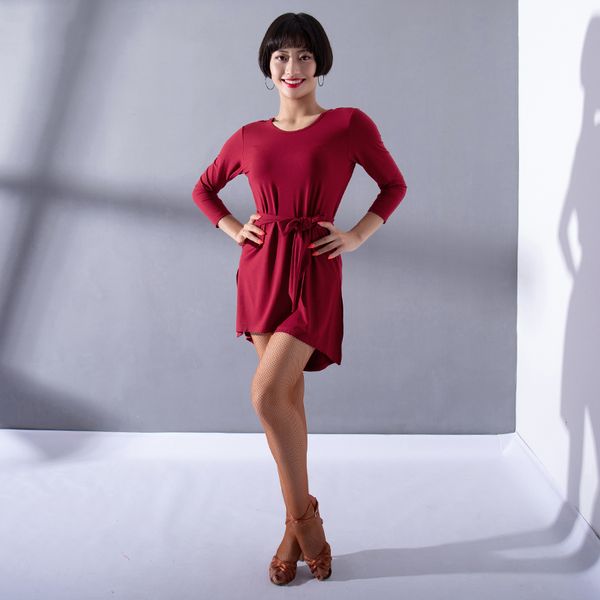 5 colors latin dance dress for women loose long-sleeved round neck ballroom dancing practice wear exercise dance clothes dl2733, Black;red
5 colors latin dance dress for women loose long-sleeved round neck ballroom dancing practice wear exercise dance clothes dl2733, Black;red