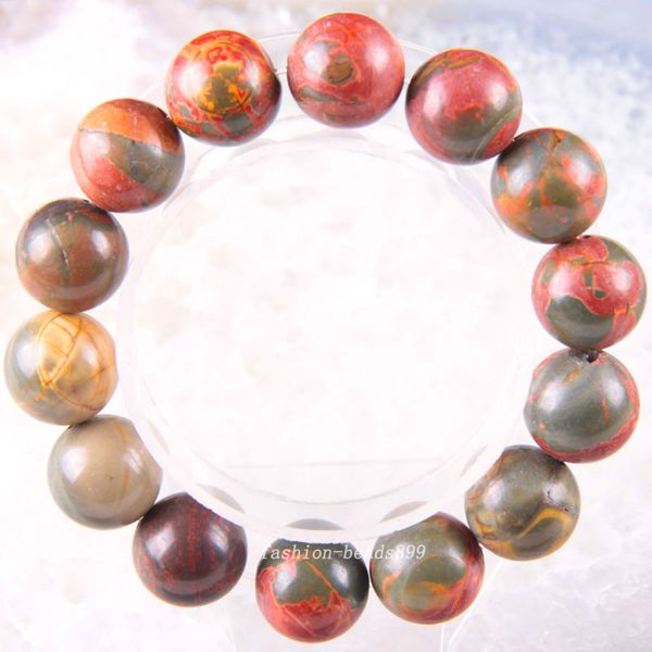stretch 14mm round beads natural stone red picasso bracelet 8inches 1pcs h1852, Black
stretch 14mm round beads natural stone red picasso bracelet 8inches 1pcs h1852, Black