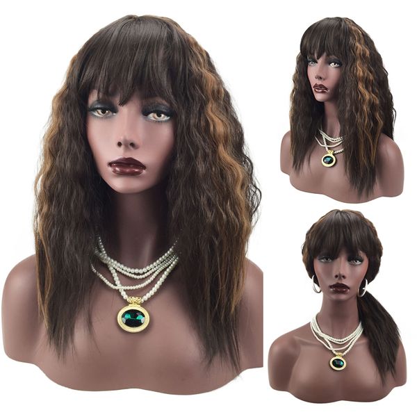 wholesale stylish long wig curl mix hair women's wigs heavy density heat resistant synthetic hair wig, Black
wholesale stylish long wig curl mix hair women's wigs heavy density heat resistant synthetic hair wig, Black