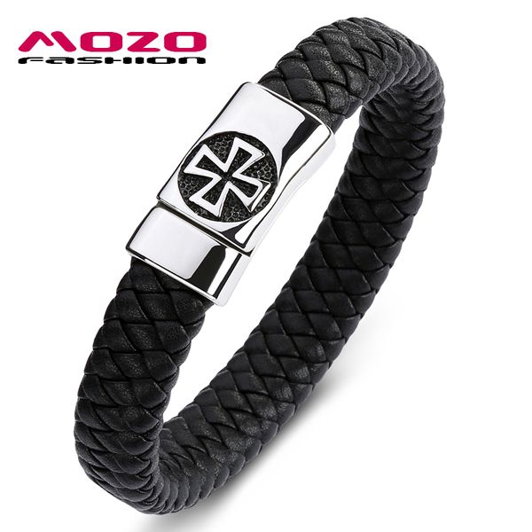 mozo fashion classic men bracelet black leather stainless steel magnet buckle bracelet man cross punk jewelry ps2077, Golden;silver
mozo fashion classic men bracelet black leather stainless steel magnet buckle bracelet man cross punk jewelry ps2077, Golden;silver