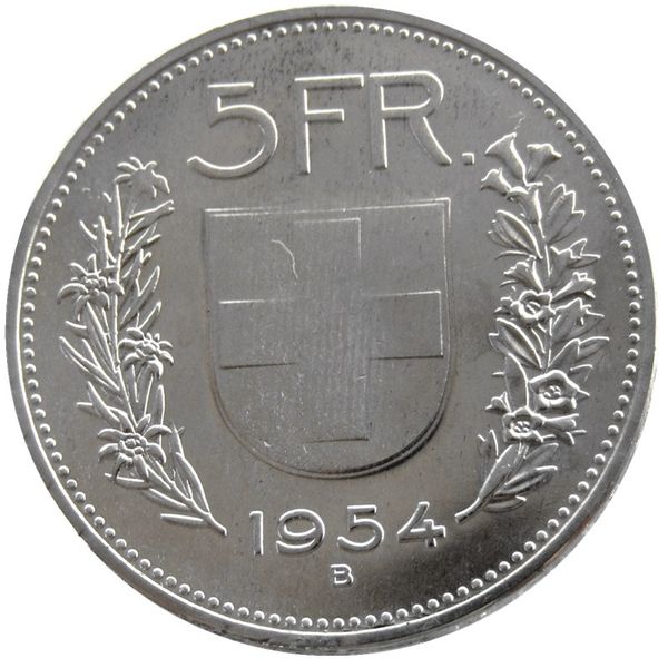 UNC 1954 Швейцария (Конфедерация) Серебро 5 франков (5 франков) Никелированная латунна
UNC 1954 Швейцария (Конфедерация) Серебро 5 франков (5 франков) Никелированная латунна