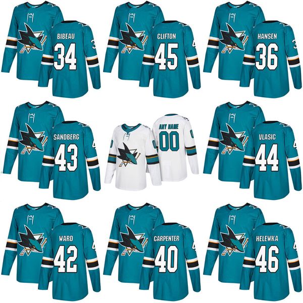 2017-2018 Season 40 Ryan Carpenter 42 Joel Ward 43 Filip Sandberg 45 Tim Clifton 46 Adam Helewka San Jose Sharks Custom Hockey Jerseys
2017-2018 Season 40 Ryan Carpenter 42 Joel Ward 43 Filip Sandberg 45 Tim Clifton 46 Adam Helewka San Jose Sharks Custom Hockey Jerseys