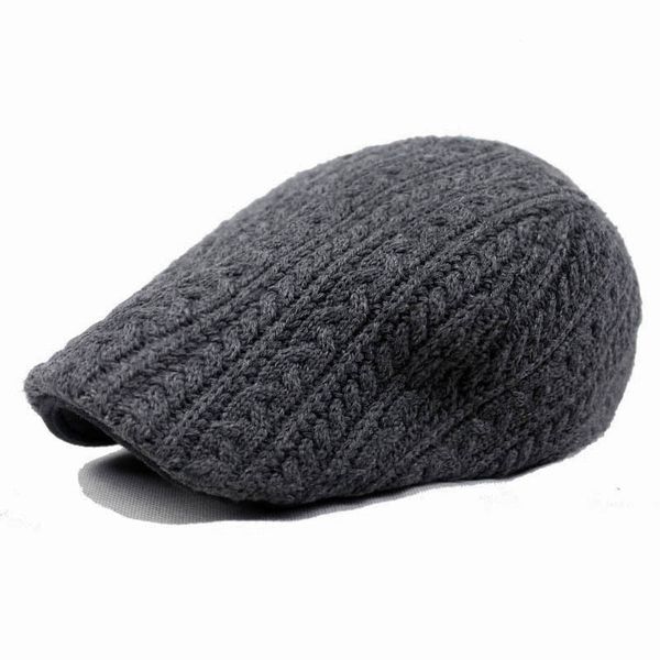 winter style knitted thick warm hats black gray gorras planas beret flat caps for men and women, Blue;gray
winter style knitted thick warm hats black gray gorras planas beret flat caps for men and women, Blue;gray