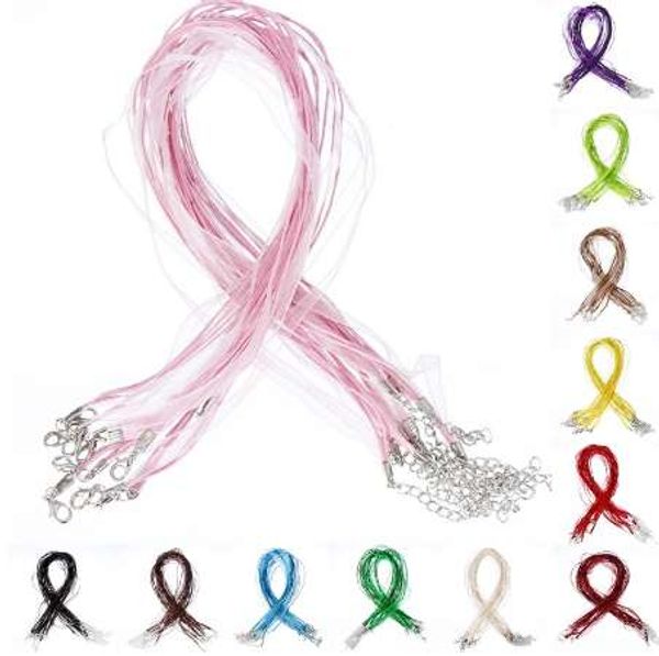 children rope necklace 10pcs organza ribbon+waxing satin cord for pendants necklace making diy jewelry, Silver
children rope necklace 10pcs organza ribbon+waxing satin cord for pendants necklace making diy jewelry, Silver