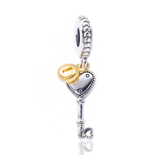 

2018 New Authentic 925 Sterling Silver Charm Bead Key to My Heart Charms Pendant Valentines Day Fit Pandora Bracelets Women Diy Jewelry