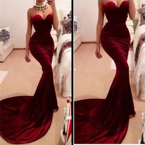 burgundy velvet mermaid prom dresses sweep train sweetheart neck draped corset formal evening gowns red carpet dress, Black
burgundy velvet mermaid prom dresses sweep train sweetheart neck draped corset formal evening gowns red carpet dress, Black