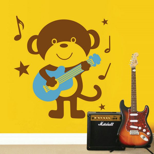 new cute diy removable wall stickers monkey playing guitar sticker home decor 
new cute diy removable wall stickers monkey playing guitar sticker home decor