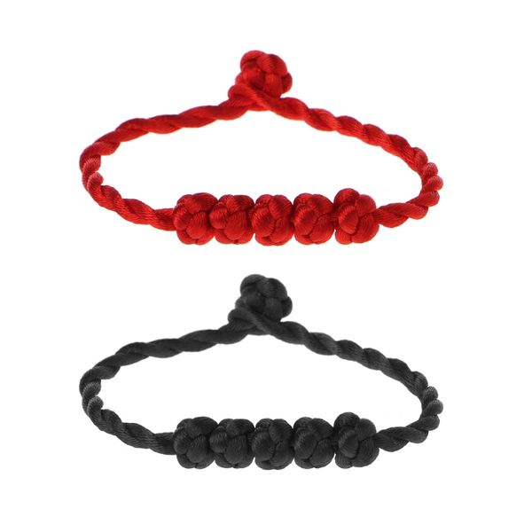 chinese feng shui lucky rope strap bracelet 5 knotted beads red string jewelry, Golden;silver
chinese feng shui lucky rope strap bracelet 5 knotted beads red string jewelry, Golden;silver