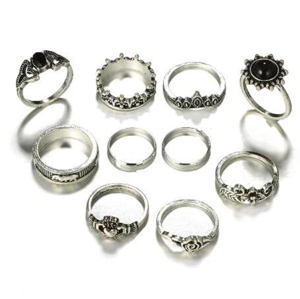 tocona 10pcs/set bohemia antique silver elephant flower rose heart crown carved rings set knuckle rings for women jewelry 4985
tocona 10pcs/set bohemia antique silver elephant flower rose heart crown carved rings set knuckle rings for women jewelry 4985