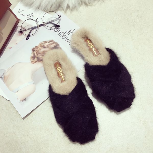 ladies shoes slippers women autumn flat shoes women casual square head fur slipper muller loafers chaussures femme, Black
ladies shoes slippers women autumn flat shoes women casual square head fur slipper muller loafers chaussures femme, Black