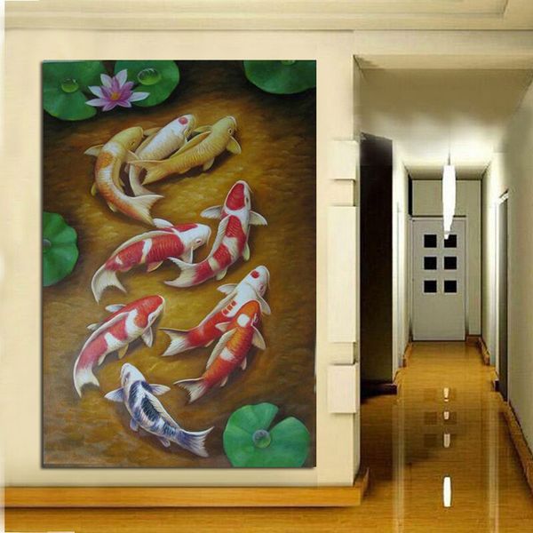 100% hand painted painting unframed animal nine fish lotus flower decorative pictures wall art home decoration
100% hand painted painting unframed animal nine fish lotus flower decorative pictures wall art home decoration