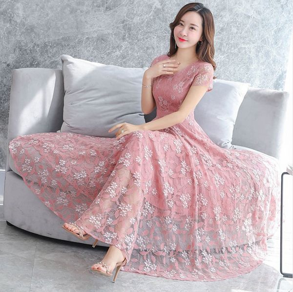 elegant floral lace chiffon dress summer women long dress floor length pleated women short sleeve party maxi, White;black
elegant floral lace chiffon dress summer women long dress floor length pleated women short sleeve party maxi, White;black