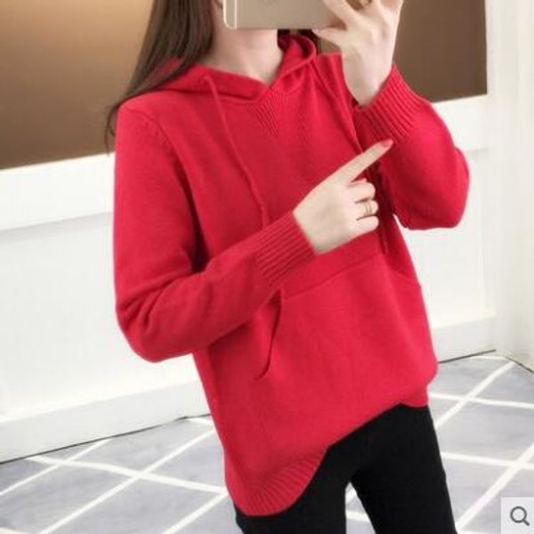 2018 autumn sweater women solid knitted winter sweater pullover female o-neck long sleeve lady with hat lace up spring, White;black
2018 autumn sweater women solid knitted winter sweater pullover female o-neck long sleeve lady with hat lace up spring, White;black