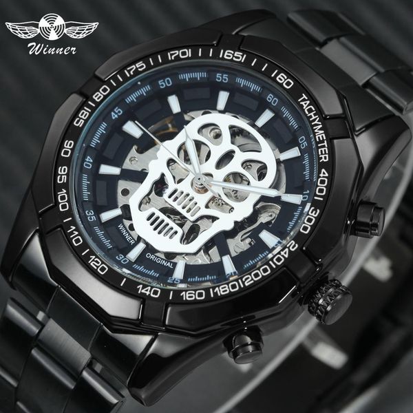 winner cool skull mechanical mens watches skeleton luminous dial auto watch for men stainless steel strap clock, Slivery;brown
winner cool skull mechanical mens watches skeleton luminous dial auto watch for men stainless steel strap clock, Slivery;brown