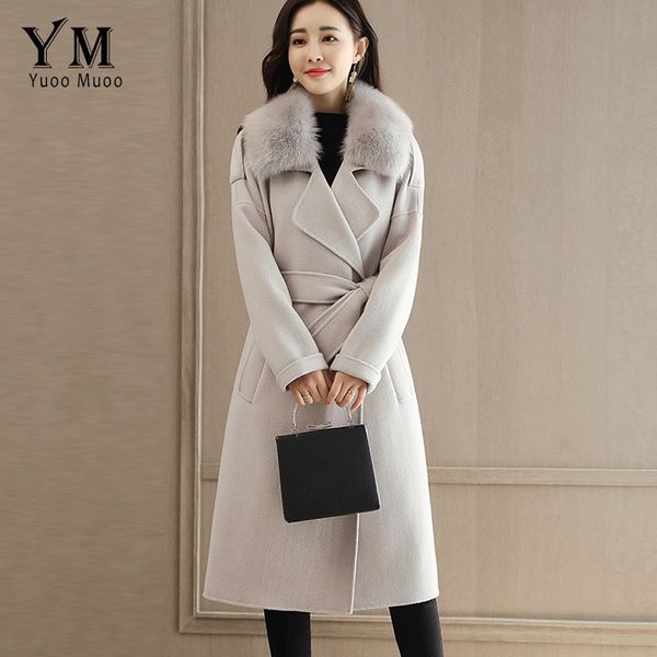 yuoomuoo elegant long wool coat artificial collar detachable fur collar cashmere coat women winter jacket outerwear, Black
yuoomuoo elegant long wool coat artificial collar detachable fur collar cashmere coat women winter jacket outerwear, Black