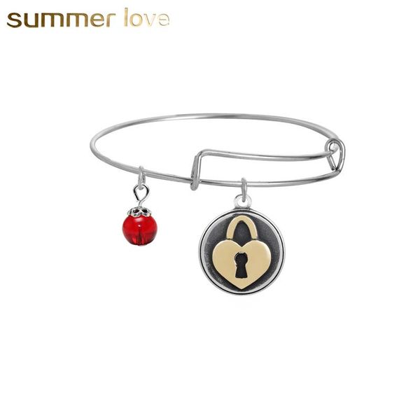 64mm stainless steel love bracelet bangle for women kid adjustable crystal round pendant charm wire bangle, Black
64mm stainless steel love bracelet bangle for women kid adjustable crystal round pendant charm wire bangle, Black