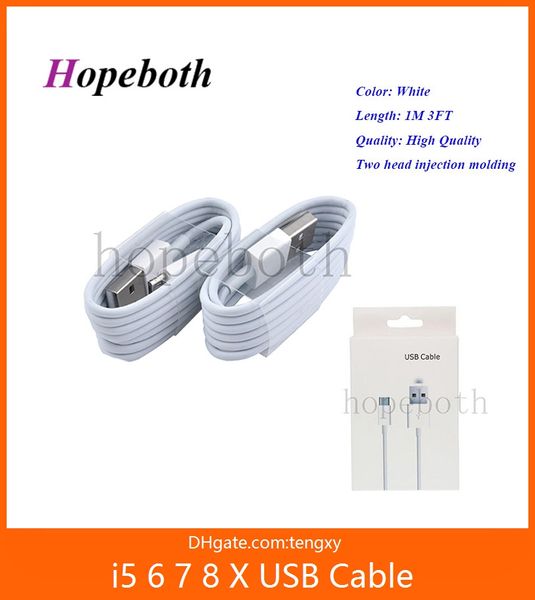 

USB DATA CHARGER CABLE FOR I5 I6 I7 I8 x WITH COLOR 1M 3FT HIGH QUALITY CHEAP PIRCE DHL FREE WITH RETAIL BOX