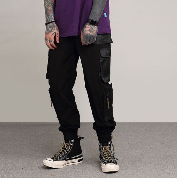 tkpa spring summer pants mens cargo multi pockets pants elastic waist casual zippers long trousers, Black
tkpa spring summer pants mens cargo multi pockets pants elastic waist casual zippers long trousers, Black