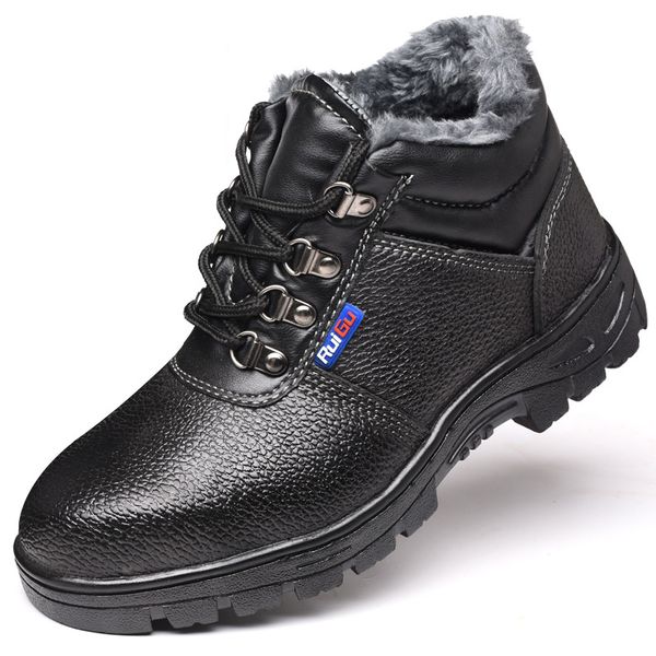 winter men's cotton shoes safety shoes plus velvet warm labor insurance high-density rubber soles wear high-top, Black
winter men's cotton shoes safety shoes plus velvet warm labor insurance high-density rubber soles wear high-top, Black