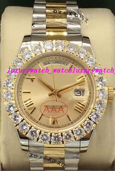Luxury Watches 3 Style Two Tone Bigger Diamond Watch 18K Gold 41mm Roman Dial Automatic Fashion Brand Men's Watch Wristwatch
Luxury Watches 3 Style Two Tone Bigger Diamond Watch 18K Gold 41mm Roman Dial Automatic Fashion Brand Men's Watch Wristwatch