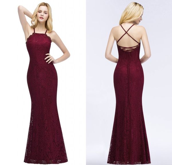 2018 designer burgundy mermaid evening dresses halter neck crisscross back lace prom dress arabic party gowns cps876, Black;red
2018 designer burgundy mermaid evening dresses halter neck crisscross back lace prom dress arabic party gowns cps876, Black;red