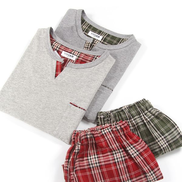 Summer New Men's Pajamas Suit Cotton Short-sleeved Knitted Cotton Shorts Casual Increase Size Home Service Pajamas
Summer New Men's Pajamas Suit Cotton Short-sleeved Knitted Cotton Shorts Casual Increase Size Home Service Pajamas