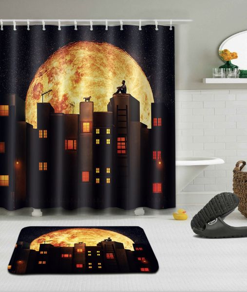 night landscape pattern 3d print custom waterproof bathroom modern shower curtain polyester fabric bathroom curtain door mat sets
night landscape pattern 3d print custom waterproof bathroom modern shower curtain polyester fabric bathroom curtain door mat sets