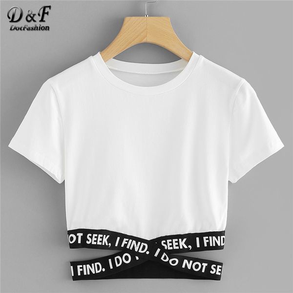 dashion contrast slogan criss cross waist tee 2018 summer round neck short sleeve women white asymmetrical t shirt
dashion contrast slogan criss cross waist tee 2018 summer round neck short sleeve women white asymmetrical t shirt