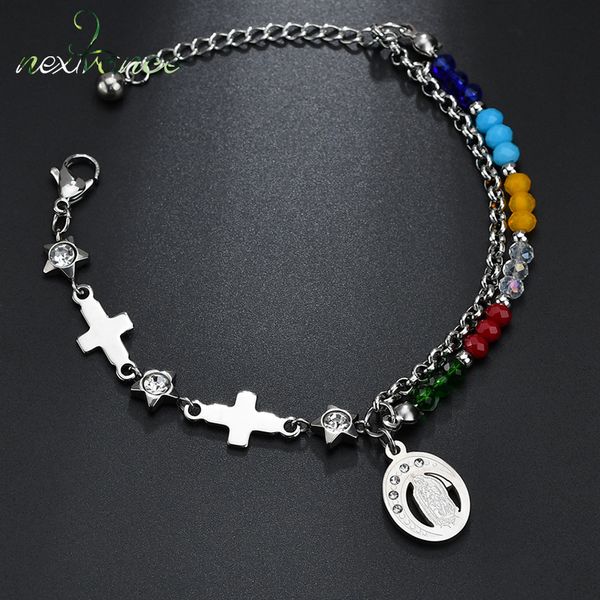 nextvance cz stone star cross beaded bracelet rhinestone virgin mary pendant bracelets for girlfriend gift double layer jewelry, Black
nextvance cz stone star cross beaded bracelet rhinestone virgin mary pendant bracelets for girlfriend gift double layer jewelry, Black
