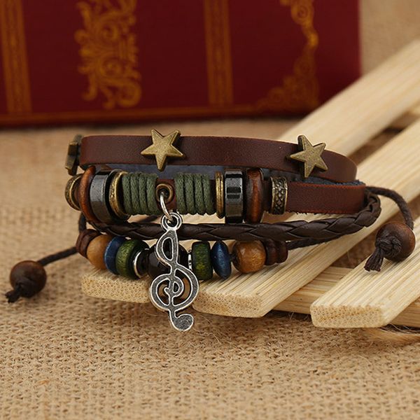 new arrival fashionpunk jewelry women men beaded charm bracelets vintage notes leather bracelet gift ing, Golden;silver
new arrival fashionpunk jewelry women men beaded charm bracelets vintage notes leather bracelet gift ing, Golden;silver