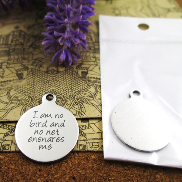 40pcs--"i am no bird and no net ensnares me "stainless steel charms more style for choosing diy charms pendants for necklace, Bronze;silver
40pcs--"i am no bird and no net ensnares me "stainless steel charms more style for choosing diy charms pendants for necklace, Bronze;silver