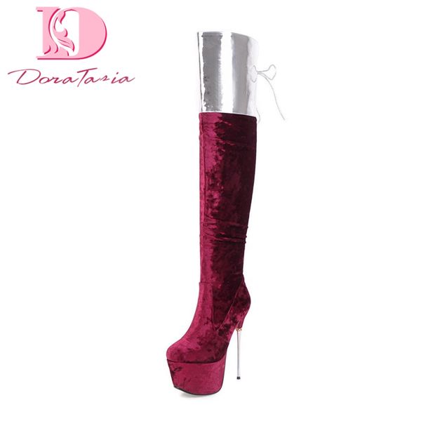 doratasia large size 32-43 2018 thin high heels add fur warm winter boots woman shoes platform zip up over-the-knee boots, Black
doratasia large size 32-43 2018 thin high heels add fur warm winter boots woman shoes platform zip up over-the-knee boots, Black