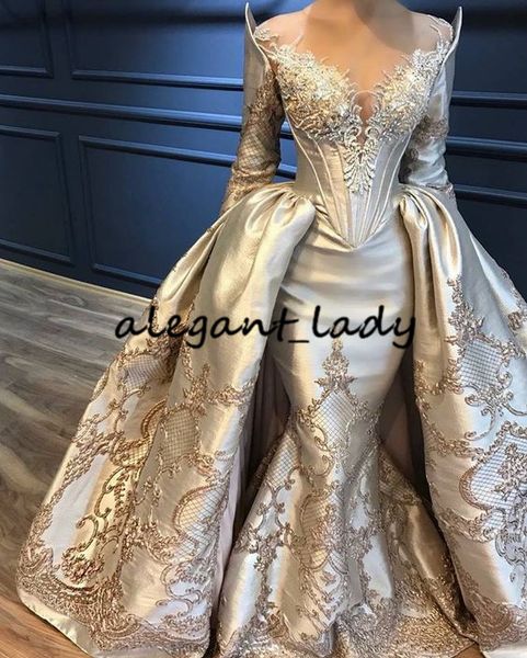 luxury lace beadwork evening formal dresses with detachable train 2019 sheer jewel neck puffy skirt mermaid long sleeve prom gown, Black;red
luxury lace beadwork evening formal dresses with detachable train 2019 sheer jewel neck puffy skirt mermaid long sleeve prom gown, Black;red