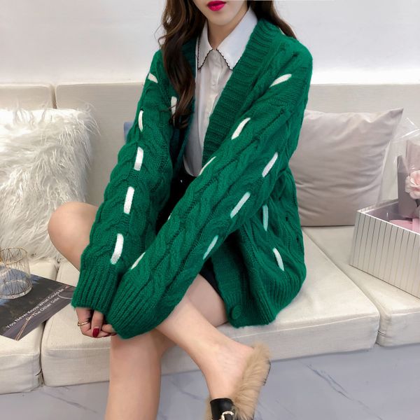 autumn winter women fashion sweaters solid color twistted cardigans chic knitted coats loose casual warm sweaters jumpers, White;black
autumn winter women fashion sweaters solid color twistted cardigans chic knitted coats loose casual warm sweaters jumpers, White;black